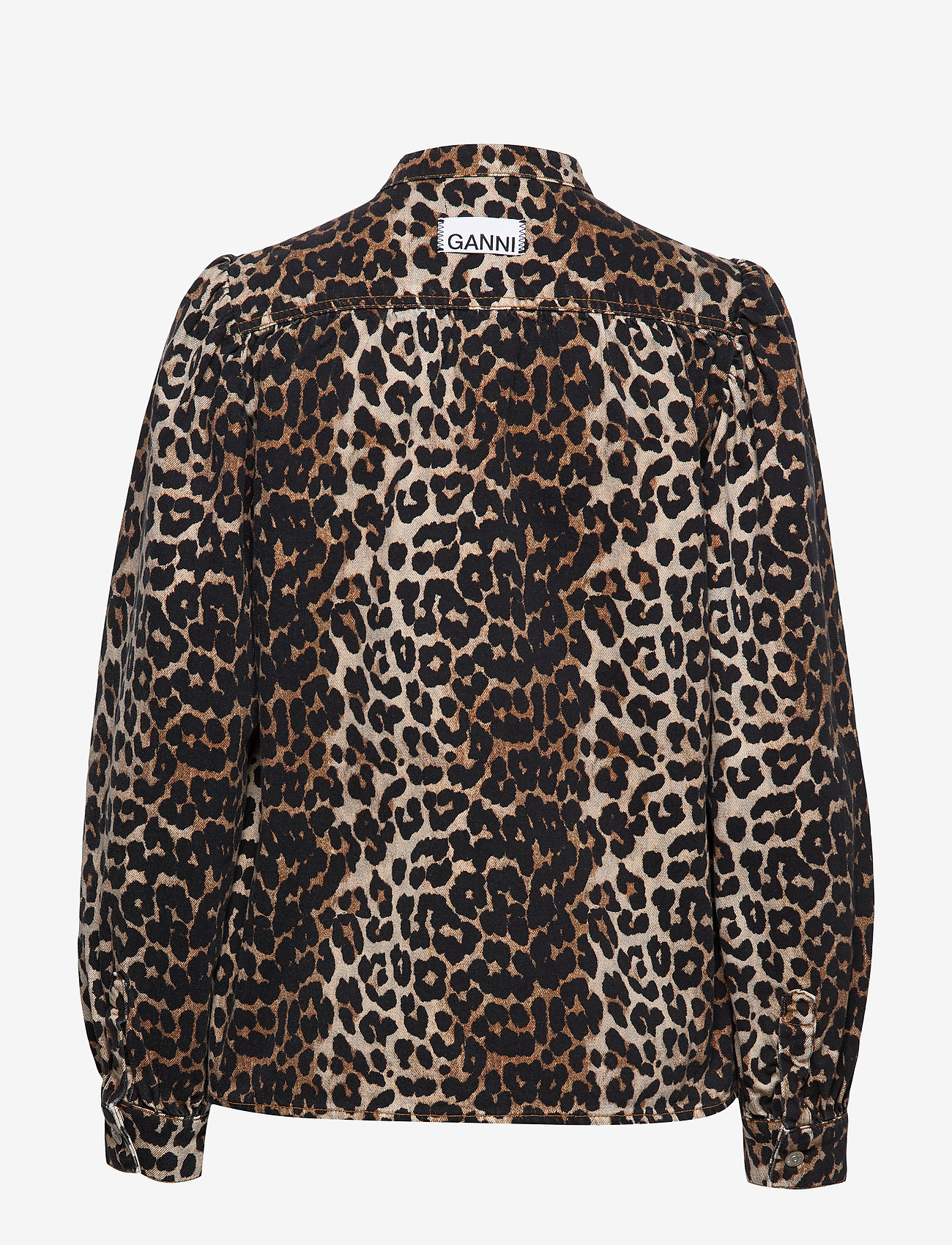 Ganni - Print Denim Blouse - leopard - 1