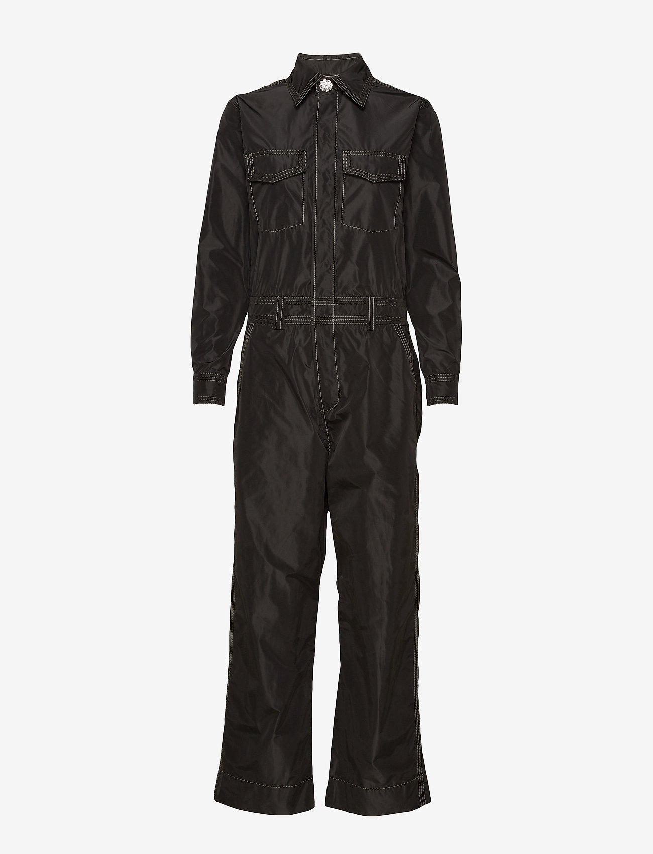 Ganni - Recycled Polyester Jumpsuit - black - 0
