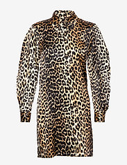 Ganni - Silk Stretch Satin - festkläder till outletpriser - leopard - 0