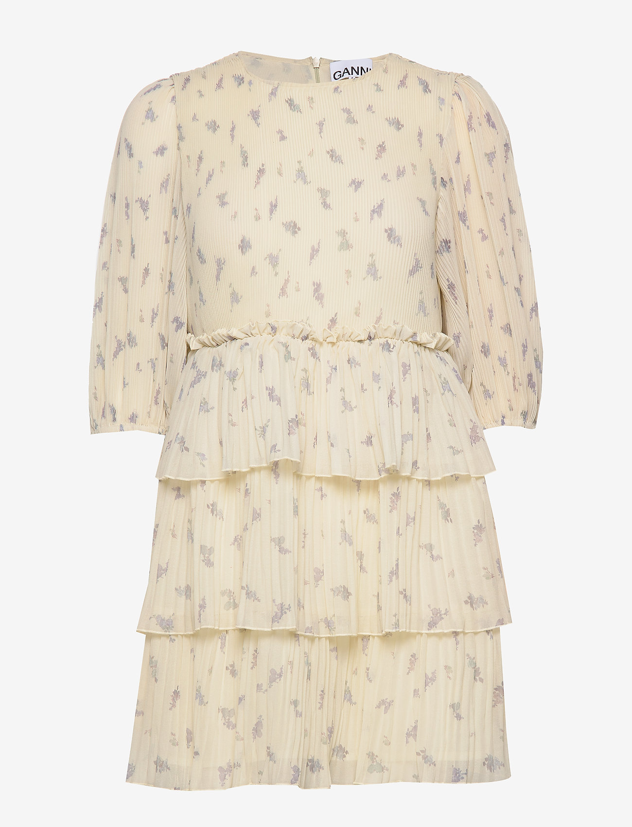 Ganni - Pleated Georgette - egret - 0