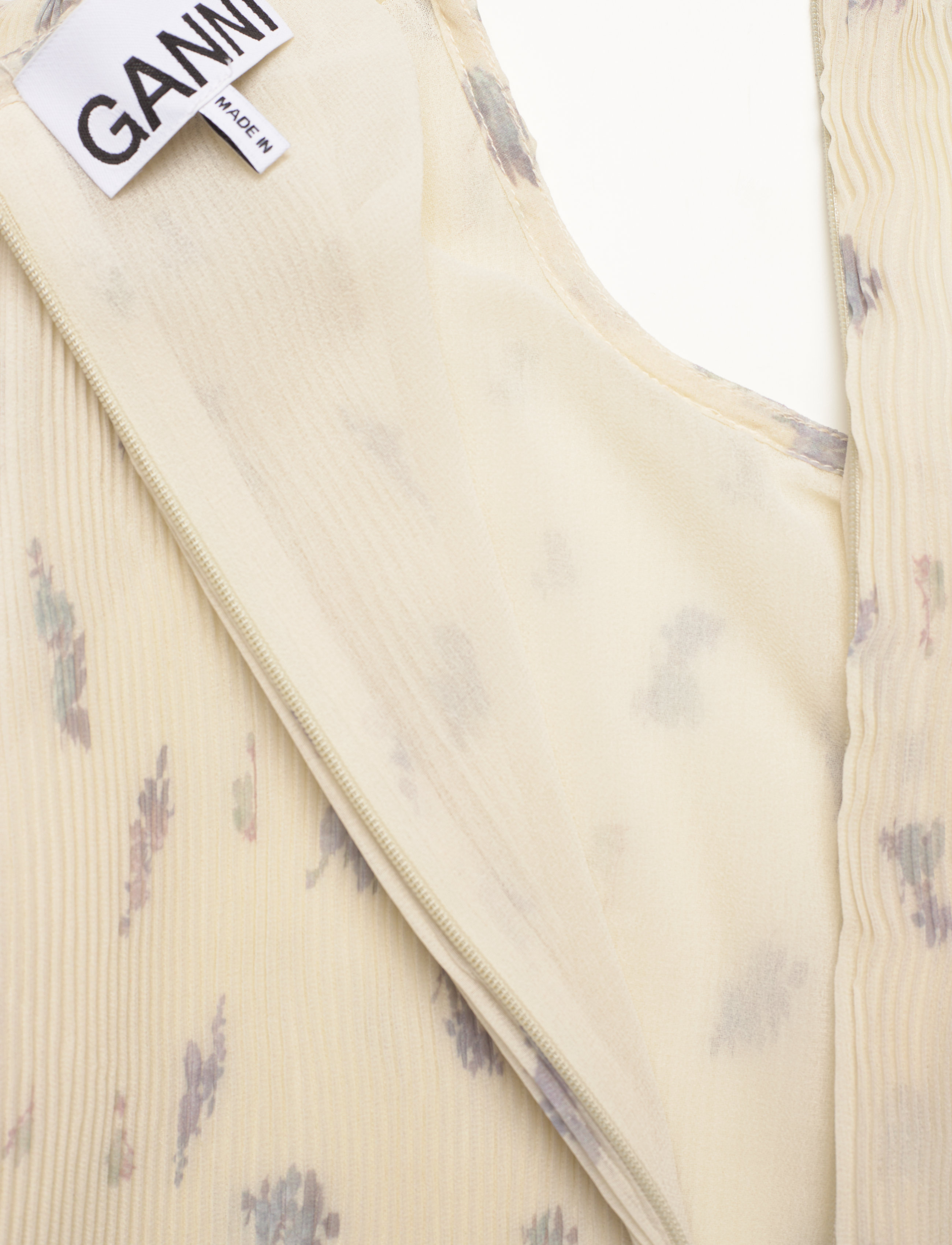 Ganni - Pleated Georgette - egret - 4