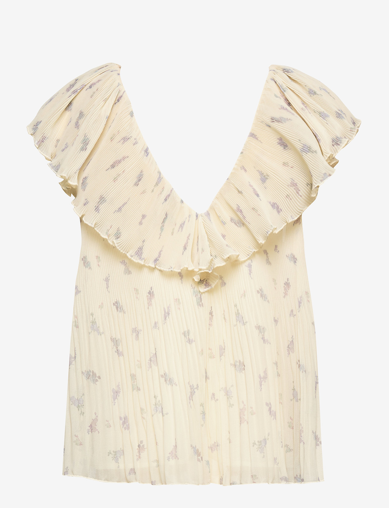 Ganni - Pleated Georgette - egret - 1