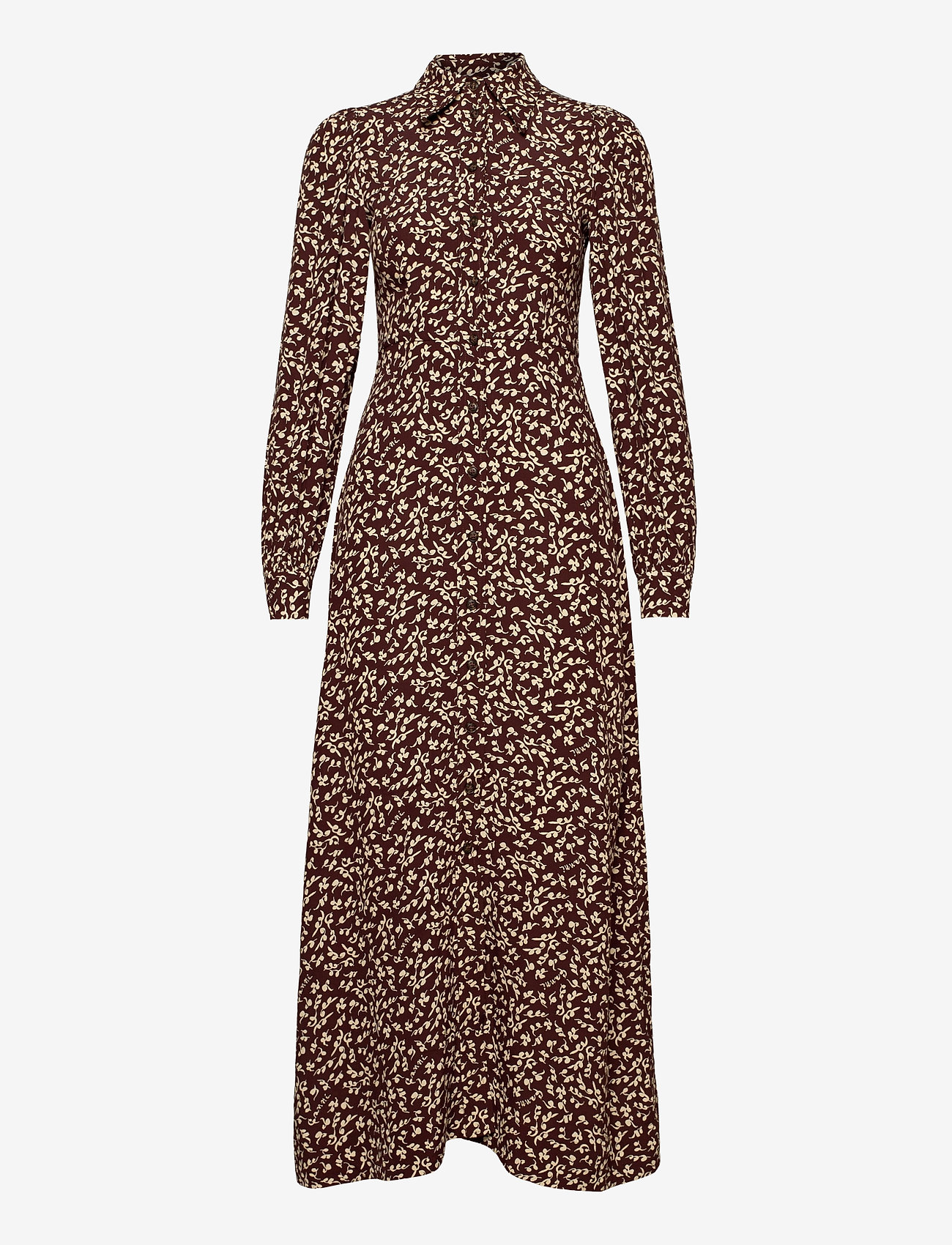 Ganni - Printed Crepe - decadent chocolate - 0