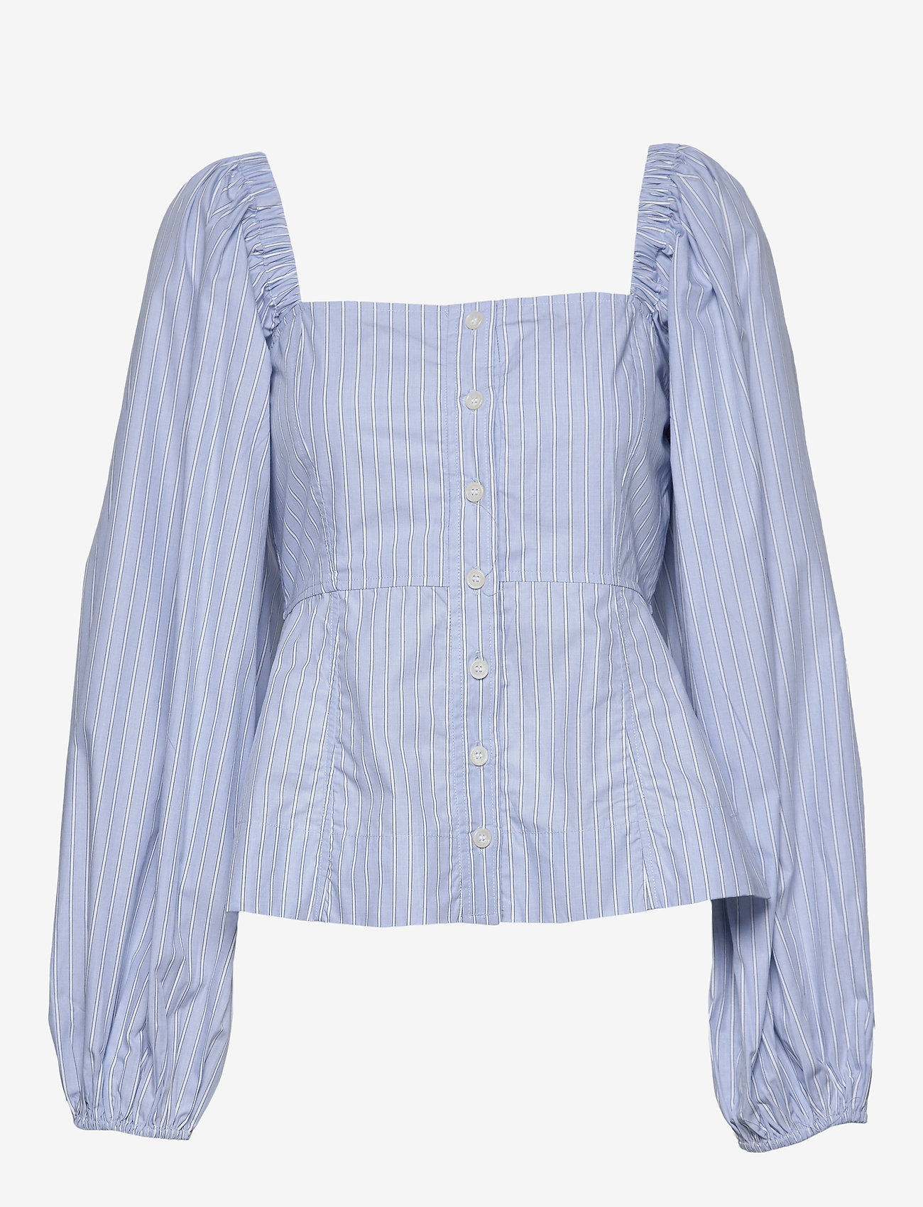 Ganni - Stripe Cotton - brunnera blue - 0