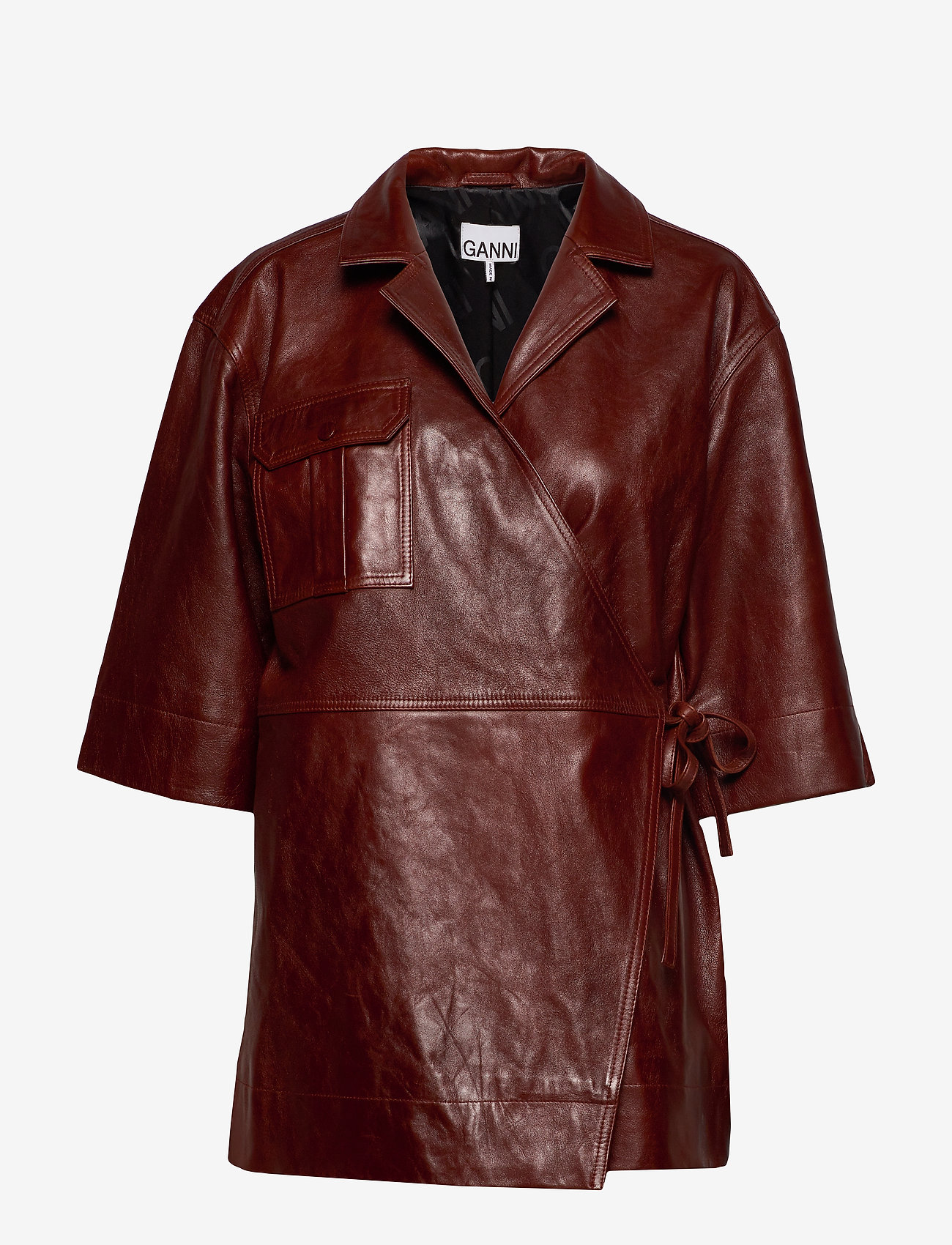 Ganni - Lamb Leather - decadent chocolate - 0