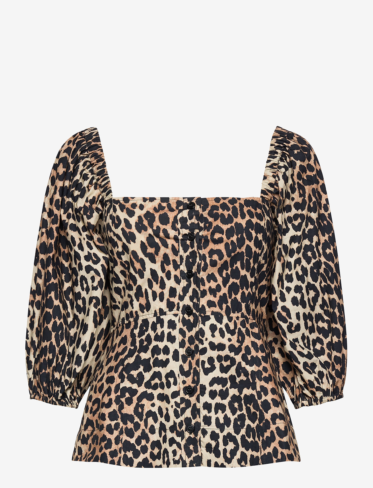 Ganni - Printed Cotton Poplin - leopard - 0