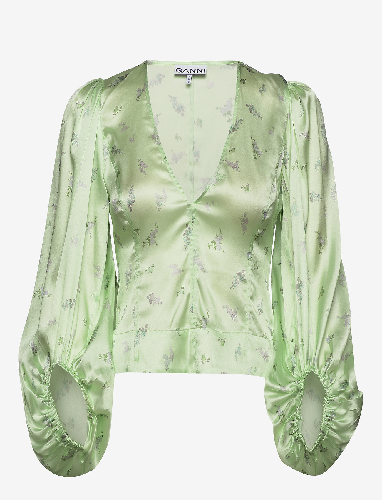 Ganni - Silk Stretch Satin - patina green - 0