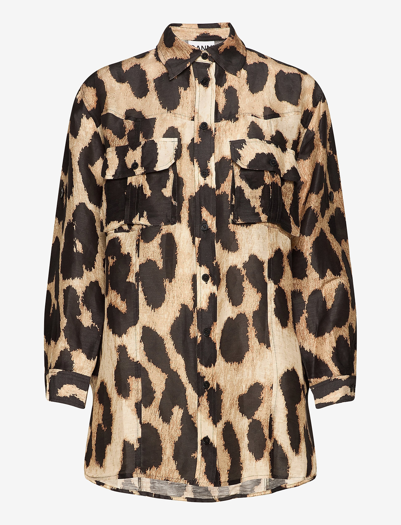 Ganni - Silk Linen - maxi leopard - 0