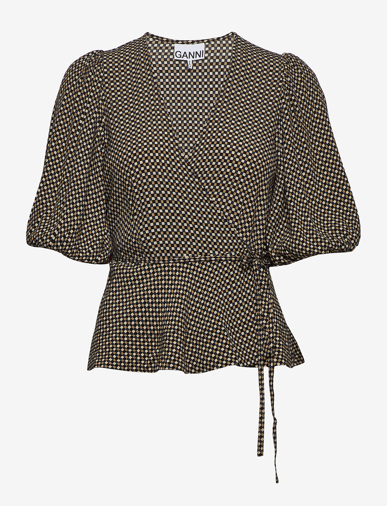Ganni - Printed Crepe - tannin - 0