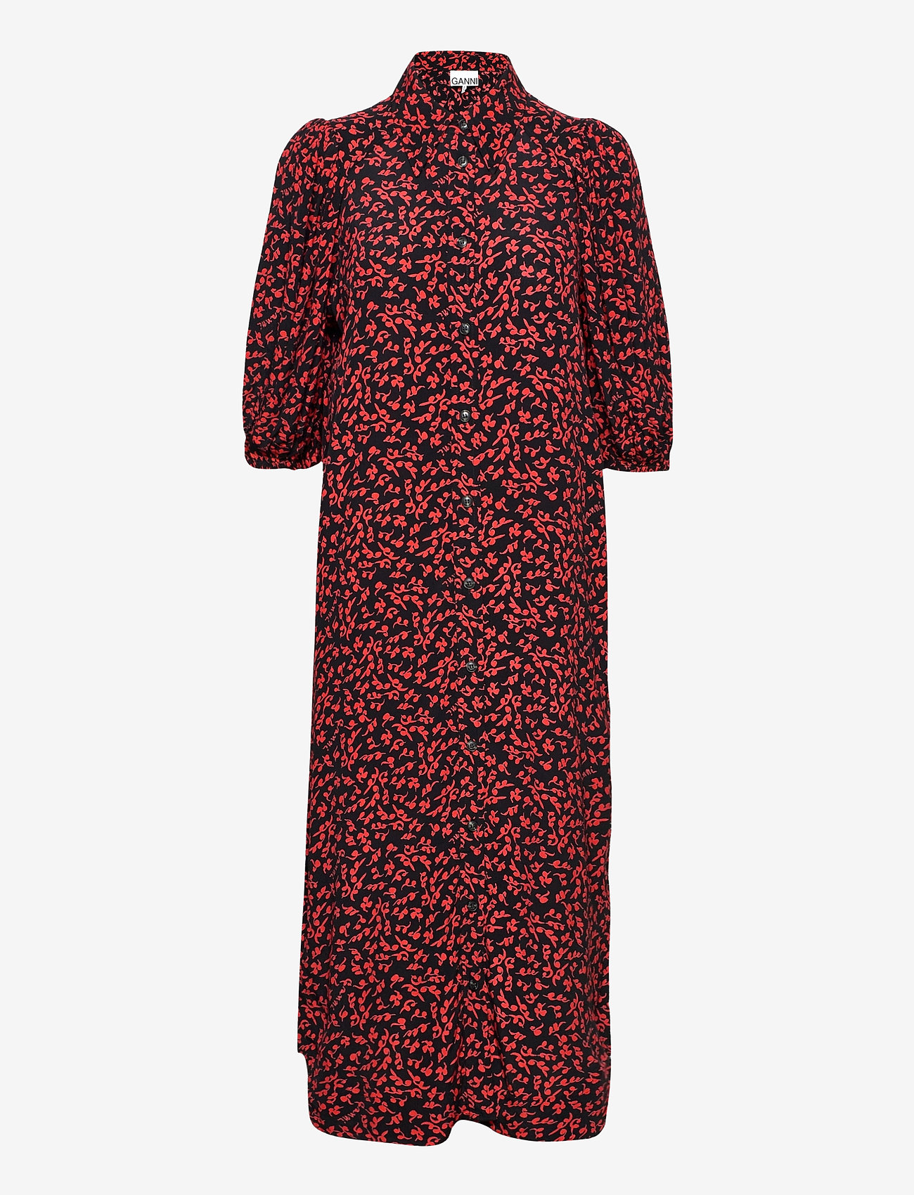 Ganni - Printed Crepe - black - 0