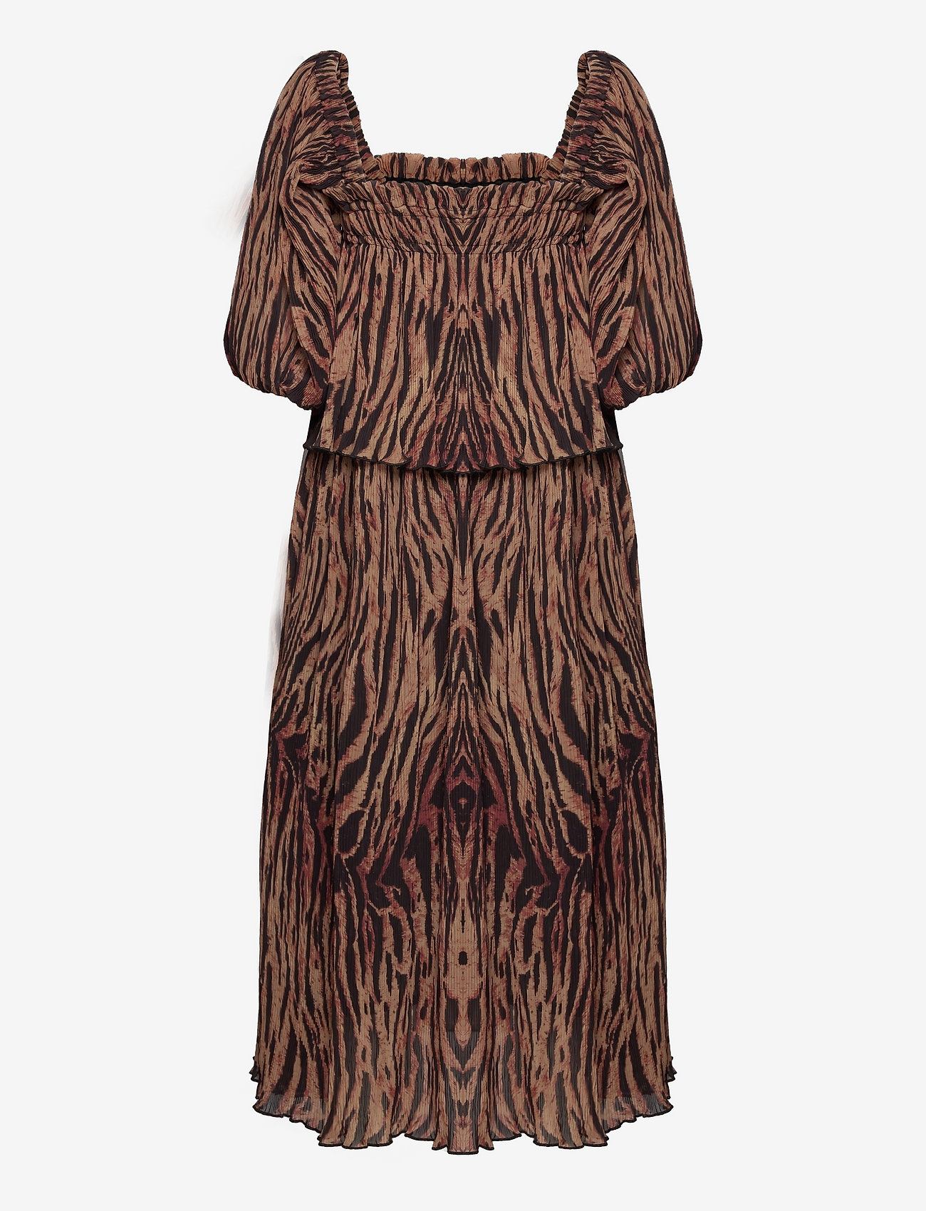 Ganni - Pleated Georgette - midikjoler - tiger's eye - 0