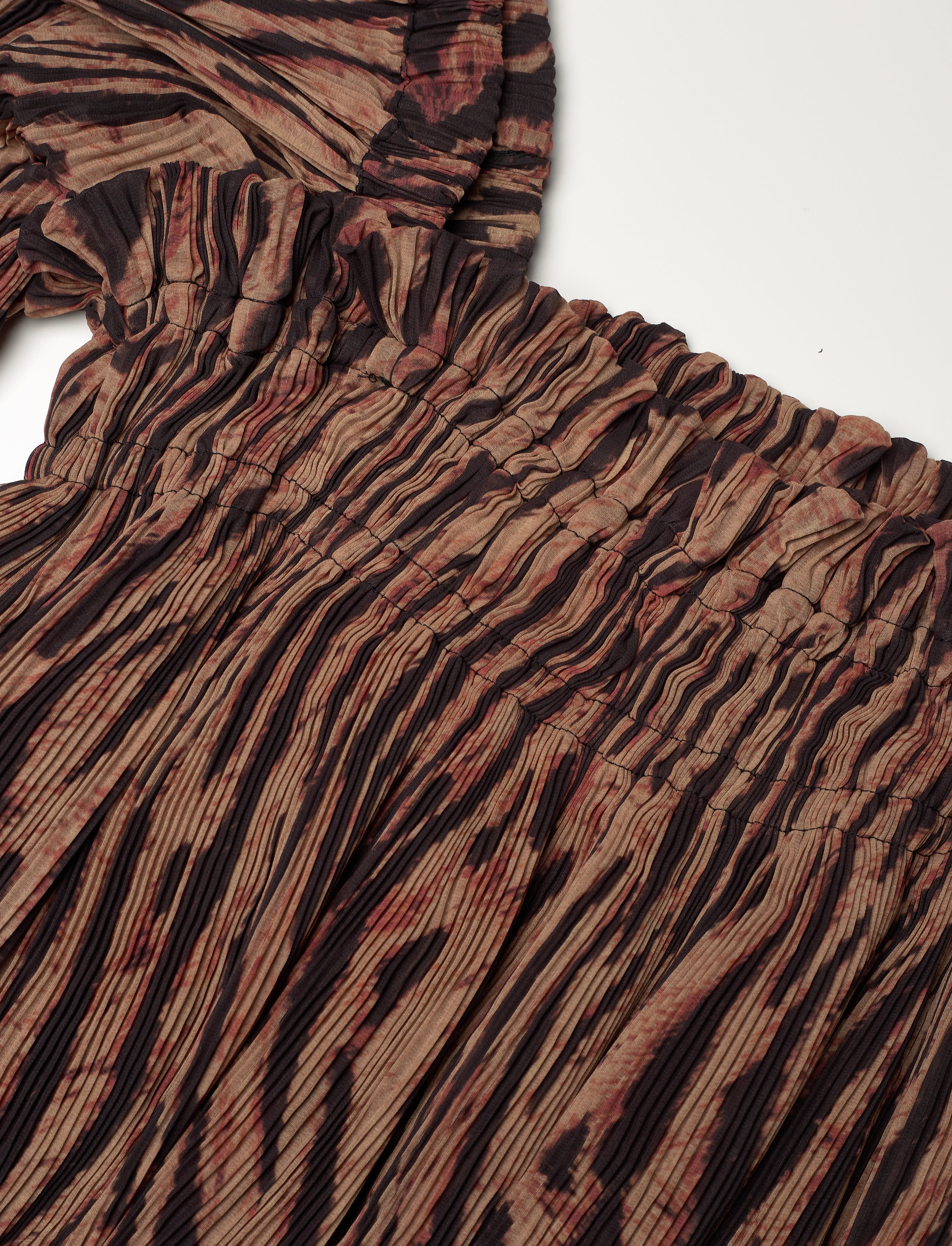 Ganni - Pleated Georgette - midi-kleider - tiger's eye - 2