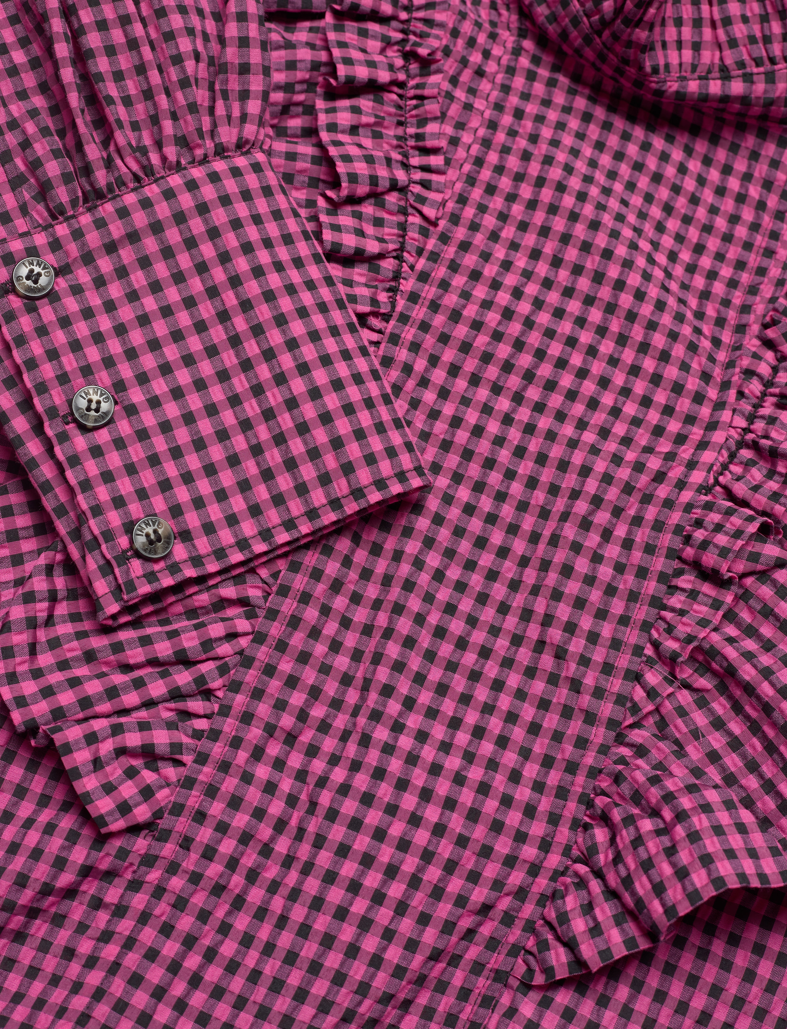 Ganni - Seersucker Check - carmine rose - 2