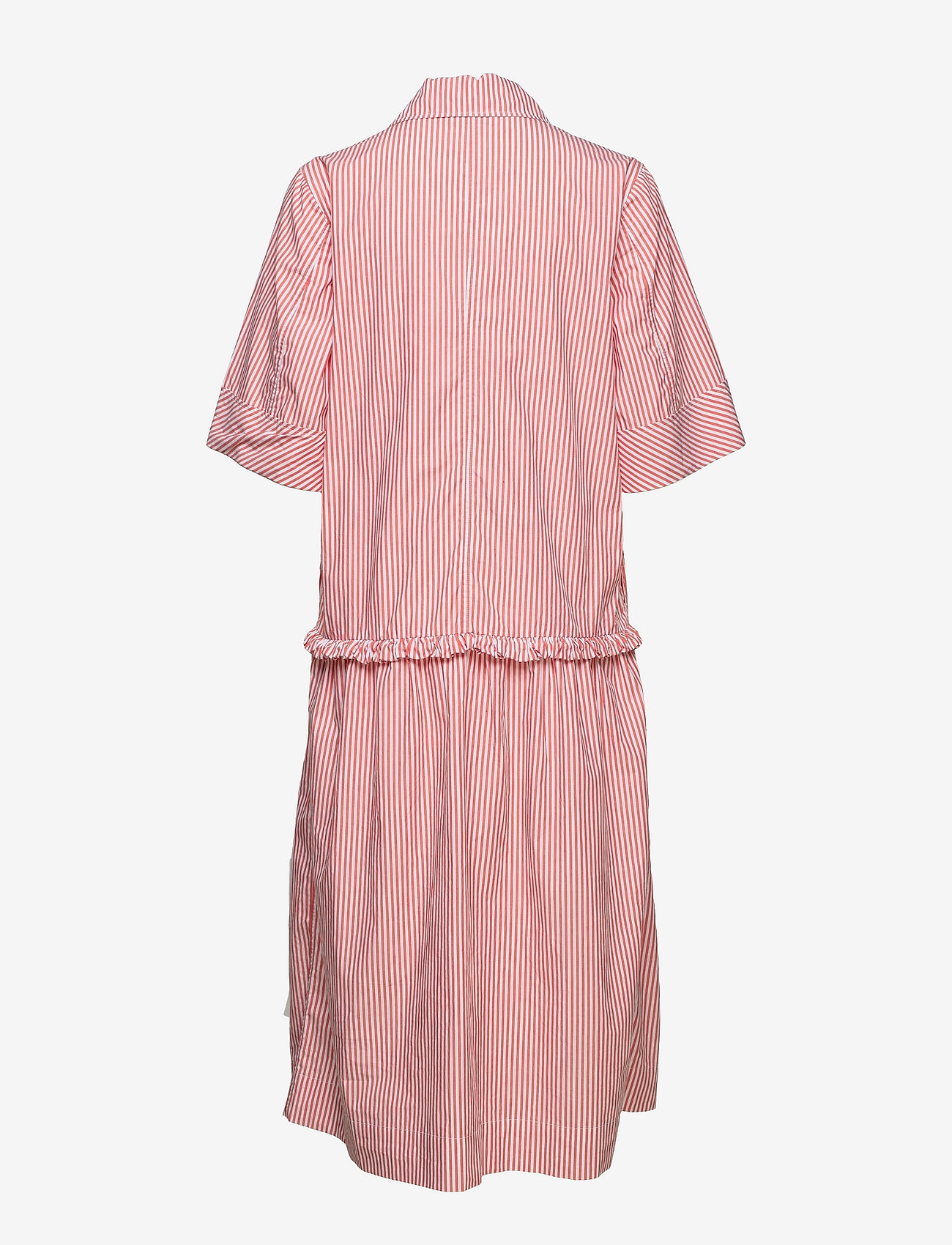 Ganni - Stripe Cotton Blazer Dress - midi-kleider - thin stripe orangedotcom - 1