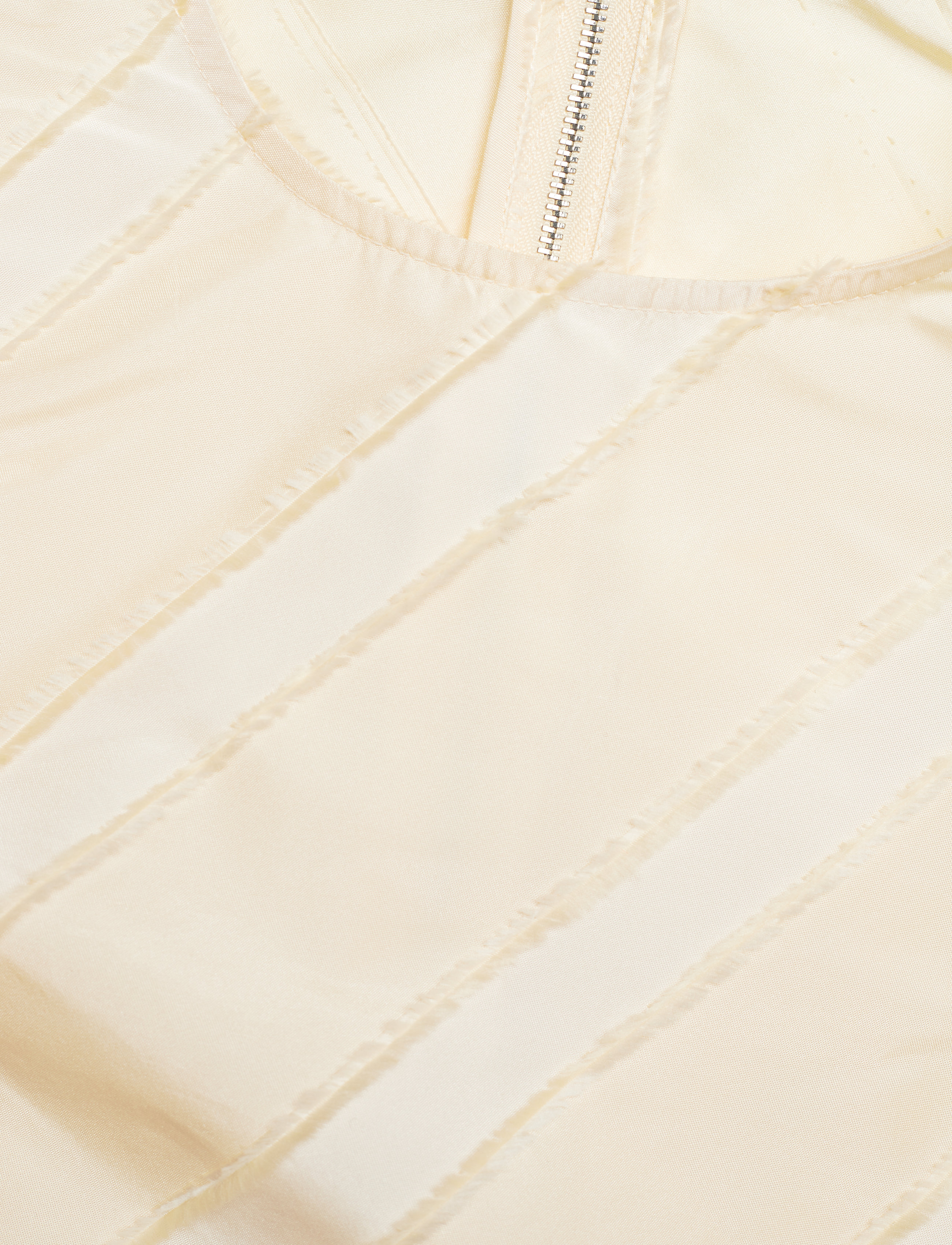 Ganni - Stripe Tafetta Wide Sleeves Fitted Blouse - egret - 2