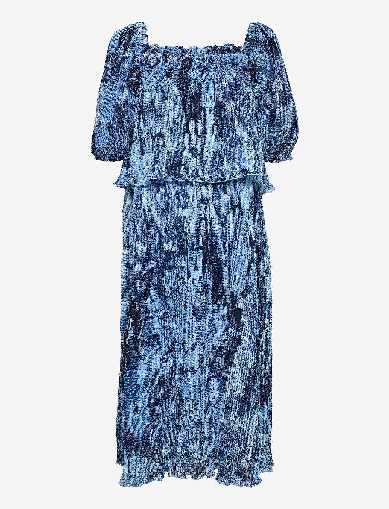 Ganni - Pleated Georgette - midi dresses - placid blue - 0