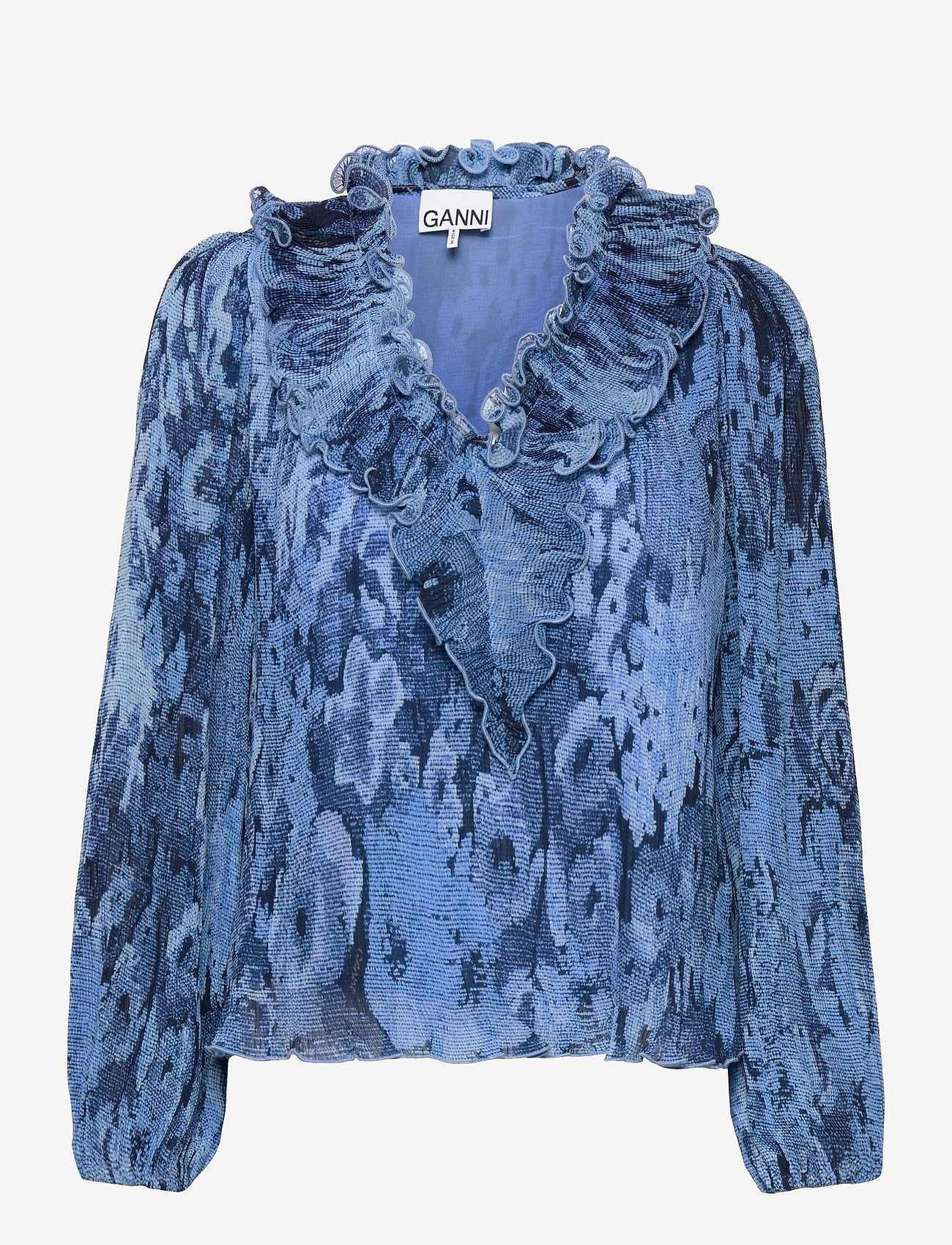 Ganni - Pleated Georgette - placid blue - 0