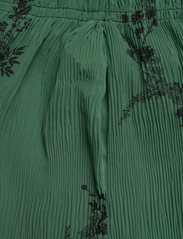 Ganni - Pleated Georgette V-neck Smock Mini Dress - krótkie sukienki - myrtle - 4