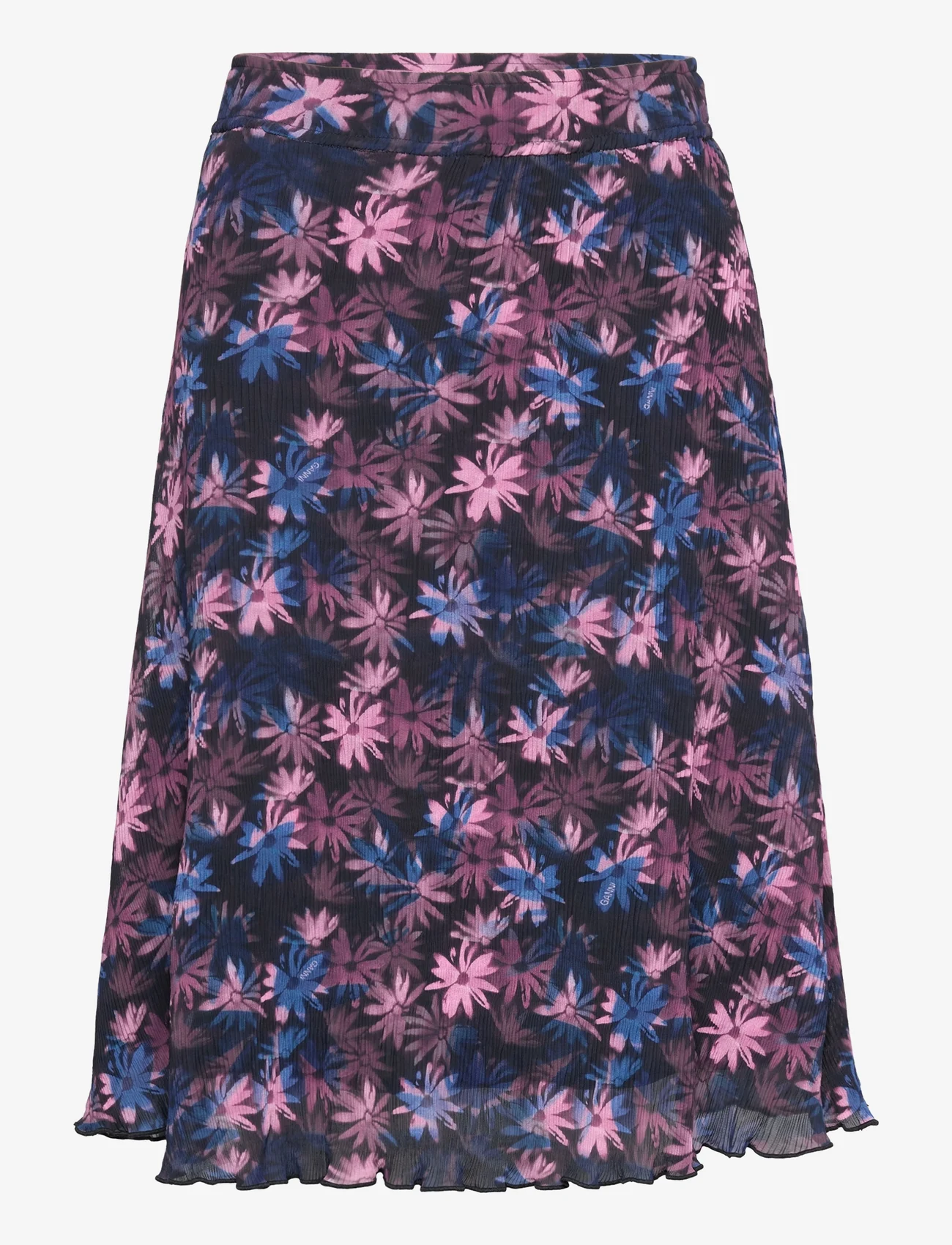 Ganni - Pleated Georgette Midi Skirt - korte nederdele - daisy spray lilac sachet - 0