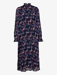 Ganni - Pleated Georgette Midi Dress - midiklänningar - daisy spray lilac sachet - 0