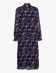 Ganni - Pleated Georgette Midi Dress - sukienki do kolan i midi - daisy spray lilac sachet - 1