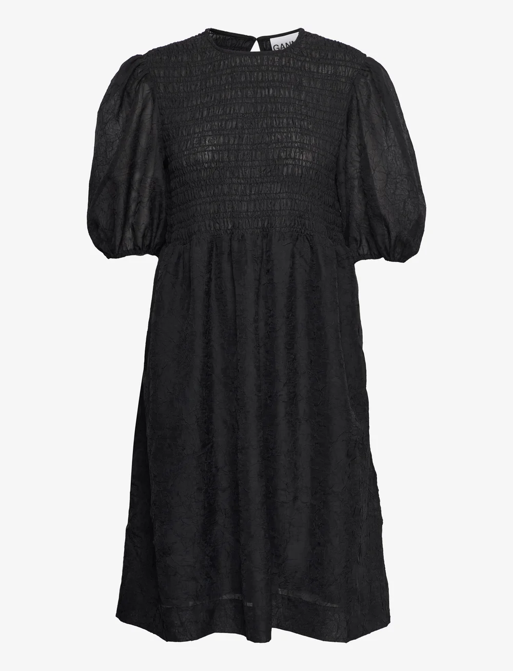 Ganni Crinkled Georgette Smock Midi Dress Short Dresses Boozt