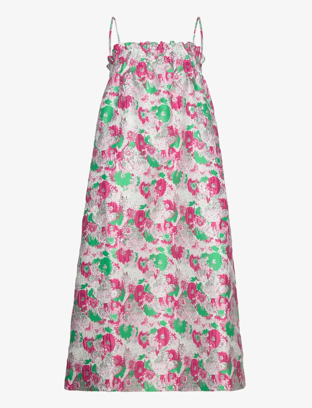 Ganni 3d Jacquard Strap Dress - Midi dresses - Boozt.com