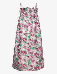 Ganni - 3D Jacquard Strap Dress - midi kjoler - sugar plum - 1