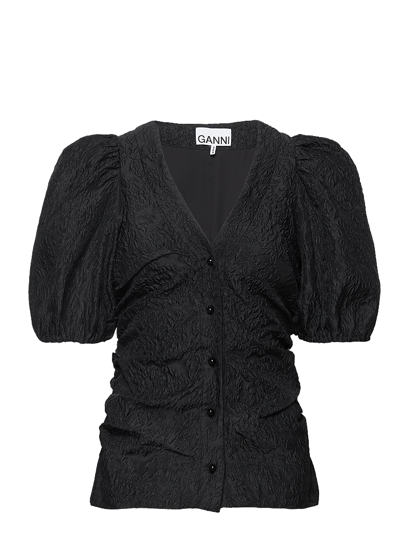 Ganni Jacquard Organza Gathered V neck Blouse Blusar Shoppa P Booztlet ganni-jacquard-organza-gathered-v-neck-blouse-blusar-shoppa-p-booztlet
