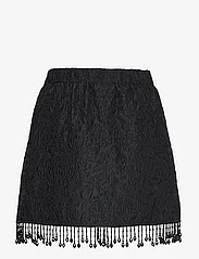 Ganni - Jacquard Organza Bead Fringe Mini Skirt - black - 1