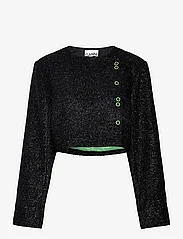 Ganni - Sparkle Cropped Blazer - odzież imprezowa w cenach outletowych - black - 0