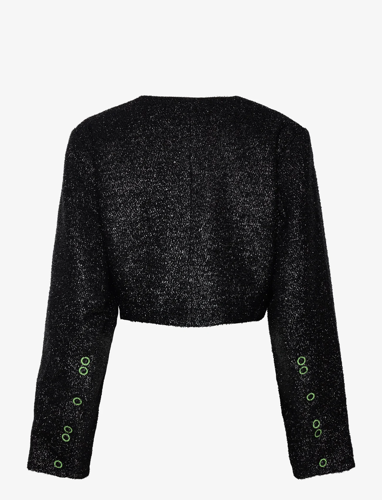 Ganni - Sparkle Cropped Blazer - festkläder till outletpriser - black - 1