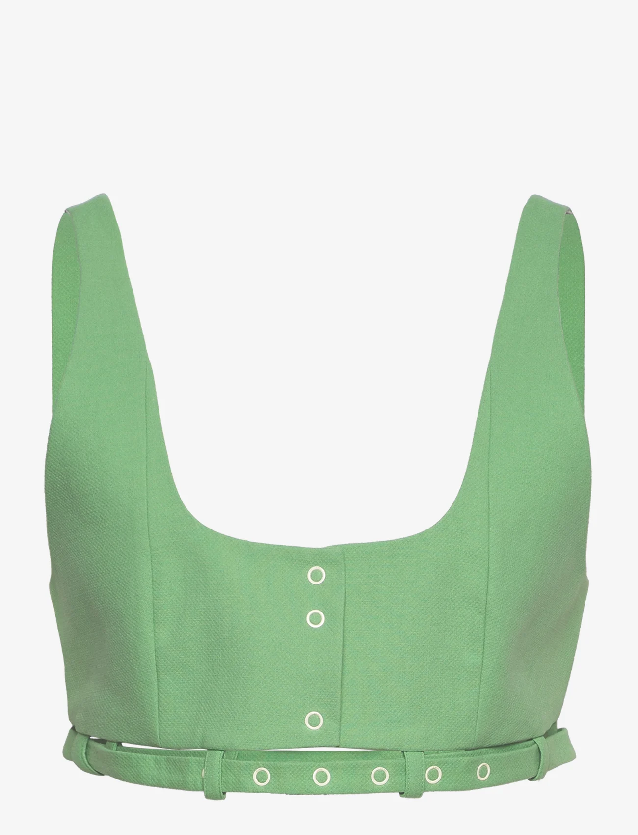 Ganni - Cotton Suiting Top - crop tops - peapod - 0