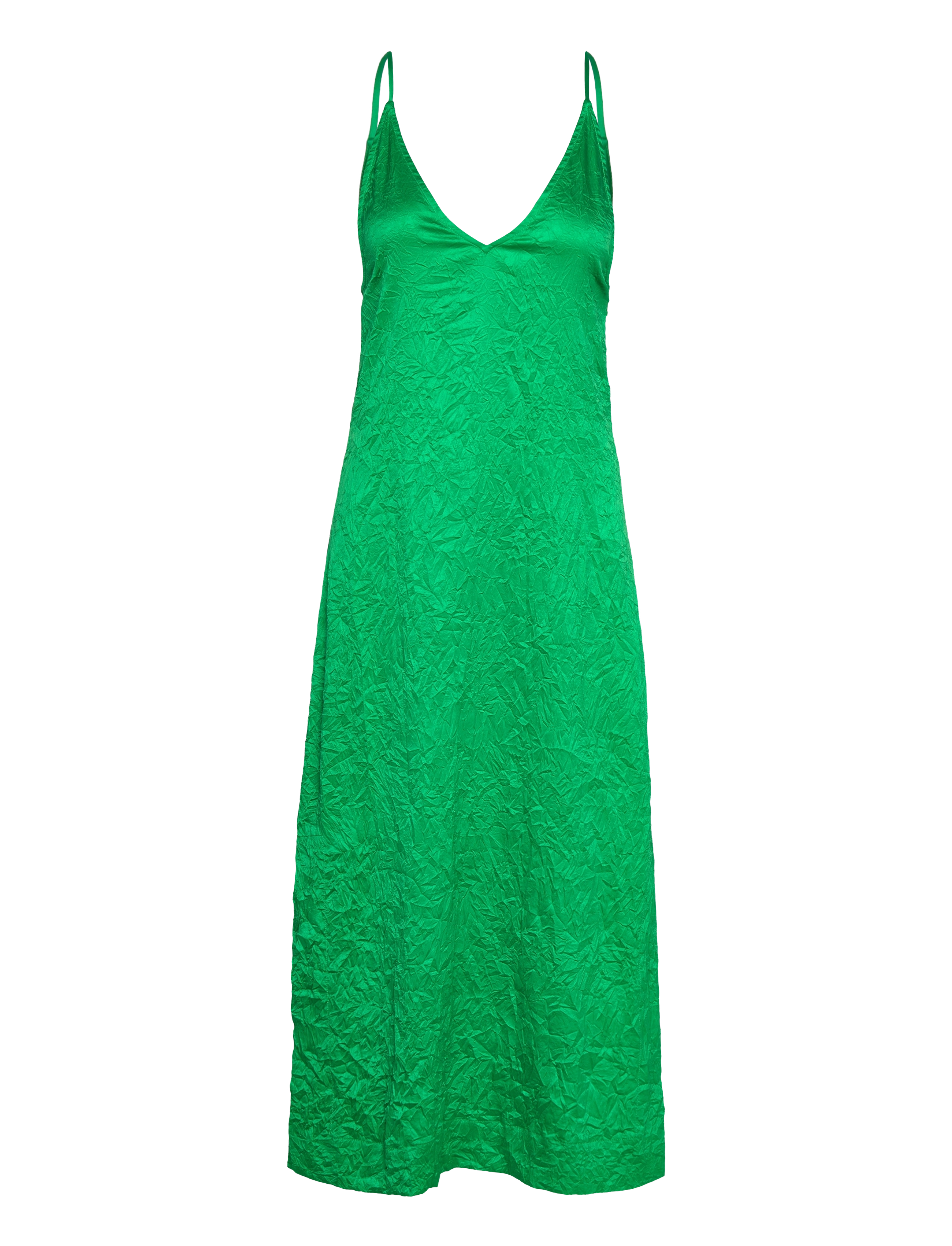 Ganni Crinkled Satin - Slip kjoler - BRIGHT GREEN / green