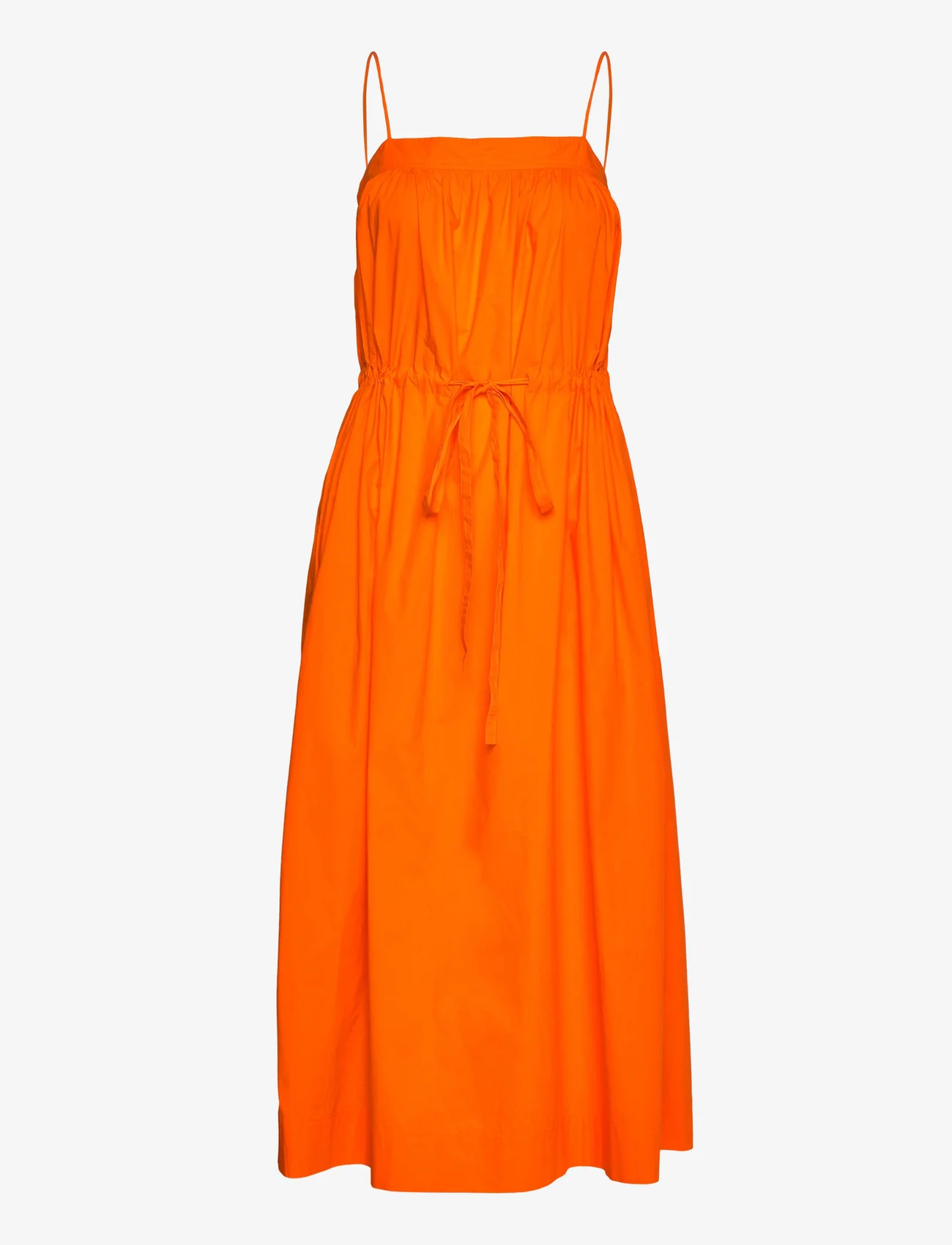 Ganni - Cotton Poplin - maxi jurken - vibrant orange - 0