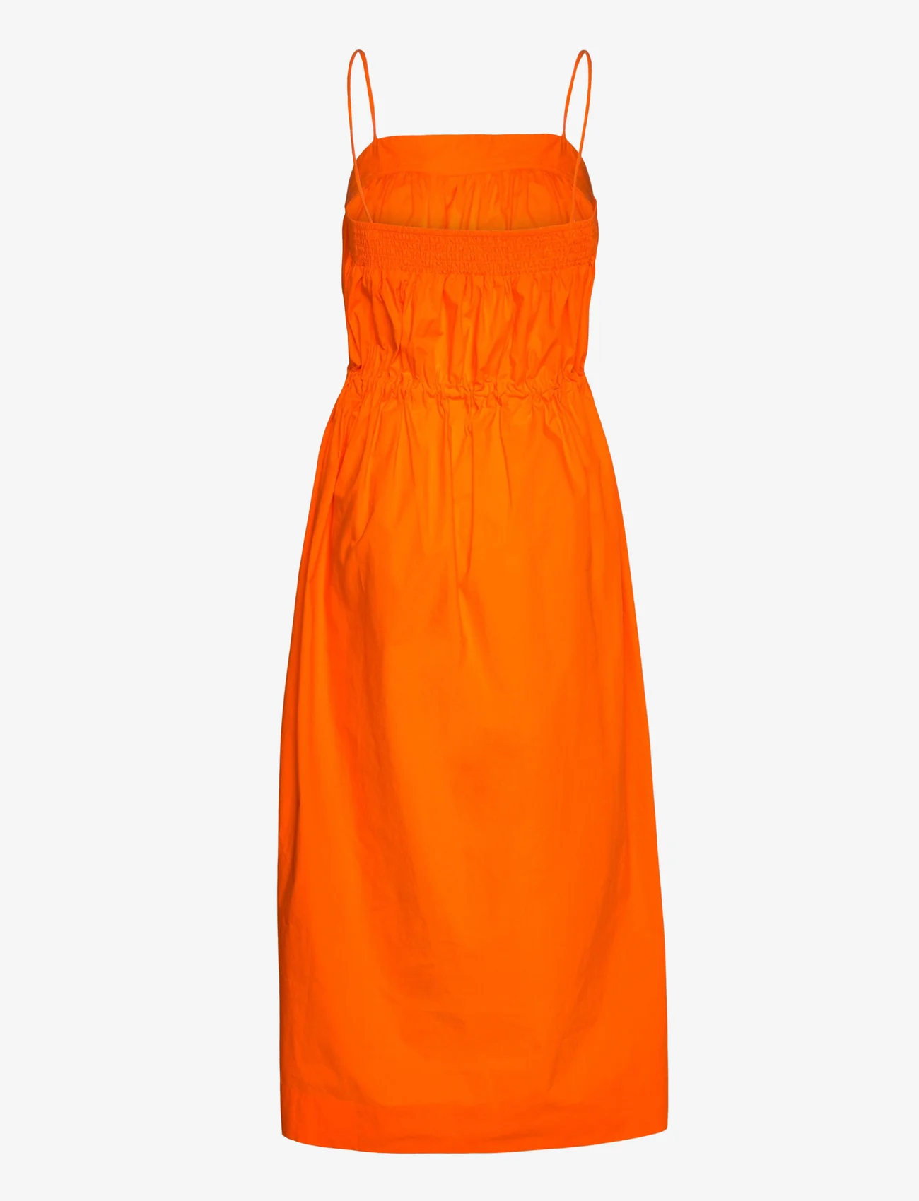 Ganni - Cotton Poplin - maxi jurken - vibrant orange - 1