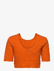 Ganni - Cotton Poplin - navel shirts - vibrant orange - 1