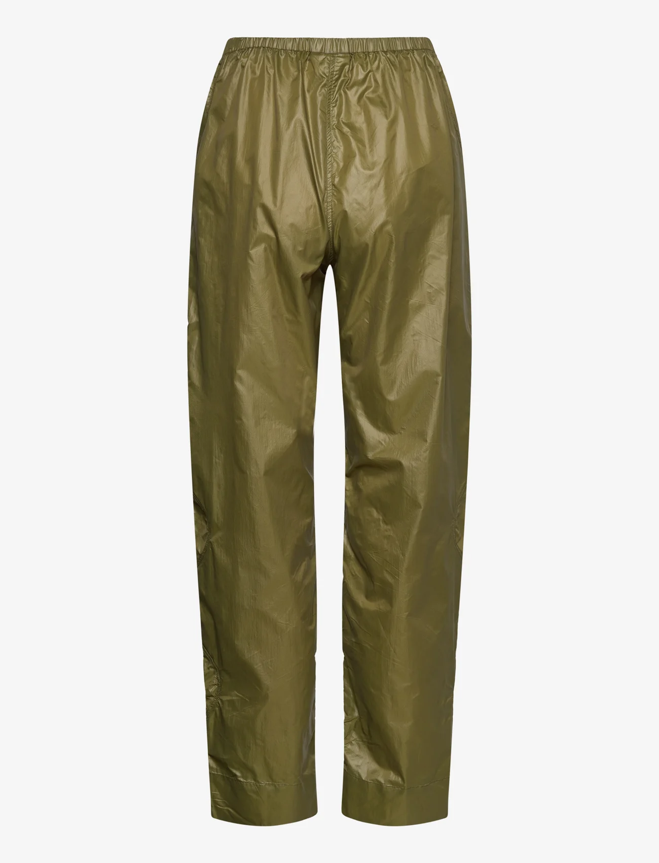 Ganni - Shiny Quilt - bukser med lige ben - spaghnum - 1