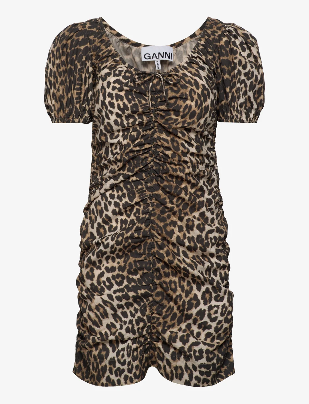 Ganni Printed Cotton Poplin Short Dresses Boozt