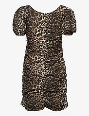 Ganni - Printed Cotton Poplin - tettsittende kjoler - big leopard almond milk - 1