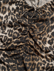 Ganni - Printed Cotton Poplin - bodycon jurken - big leopard almond milk - 2