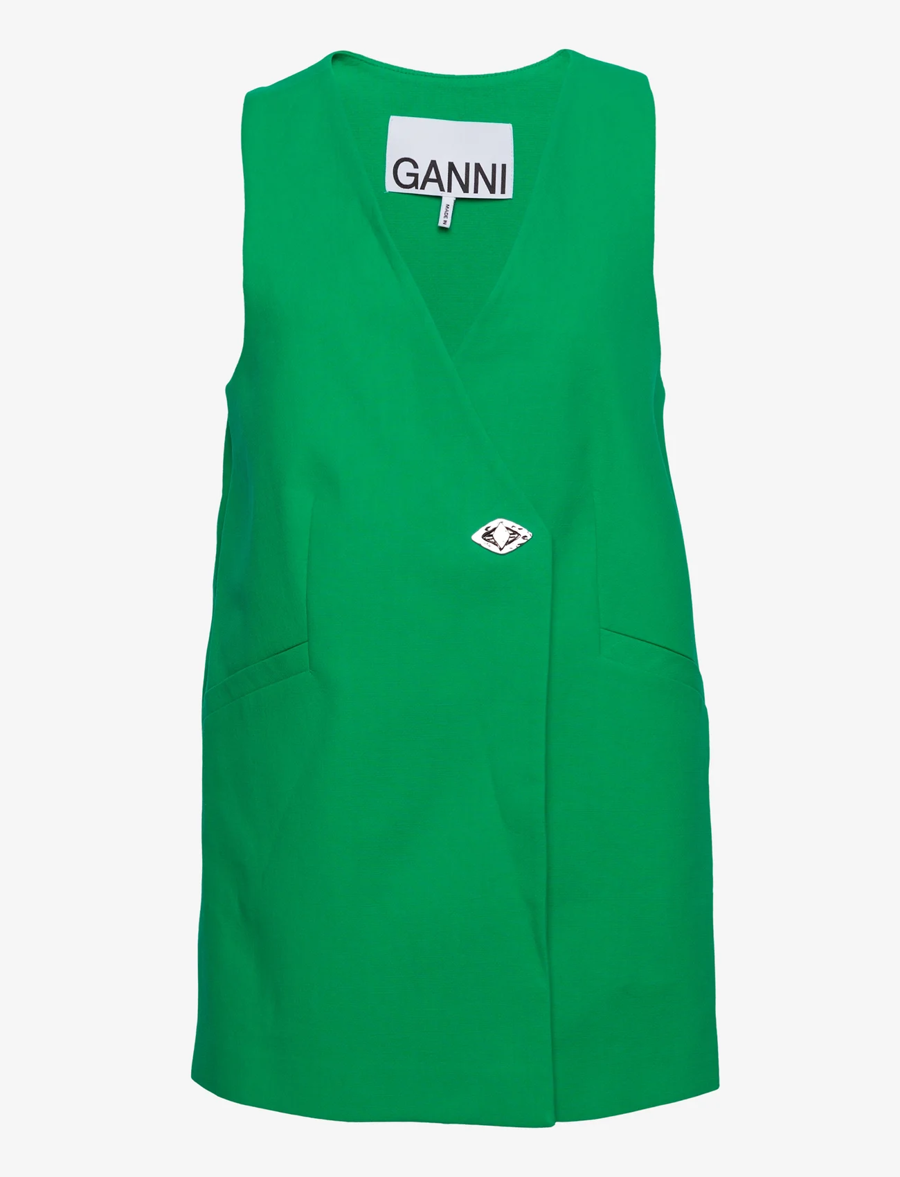 Ganni - Cotton Suiting - juhlamuotia outlet-hintaan - bright green - 0