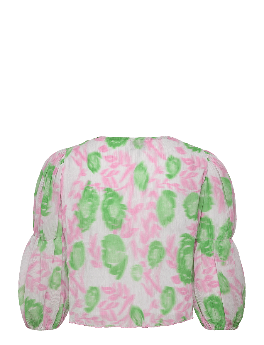Ganni - Pleated Georgette - blouses à manches courtes - pink tulle - 1