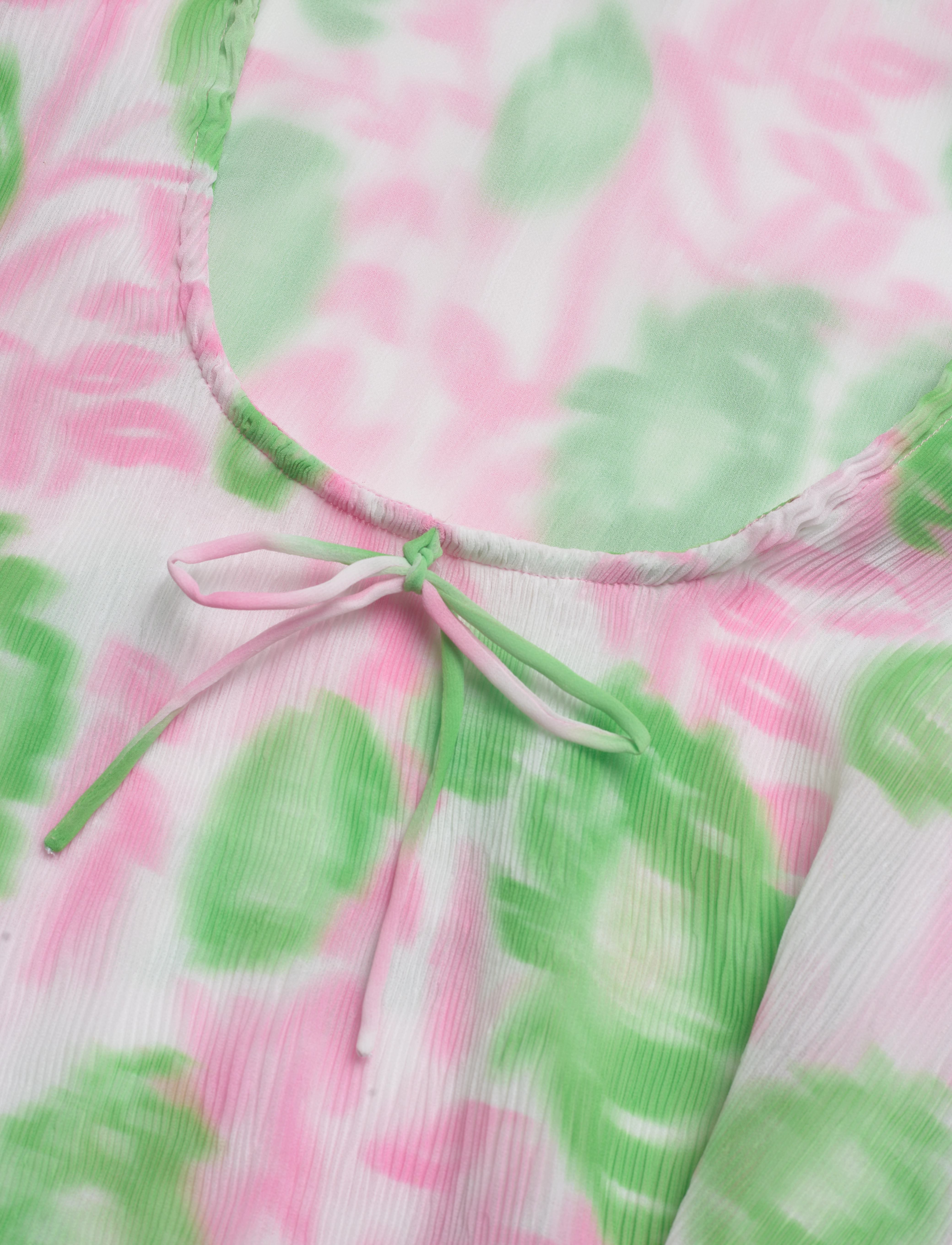 Ganni - Pleated Georgette - short-sleeved blouses - pink tulle - 2