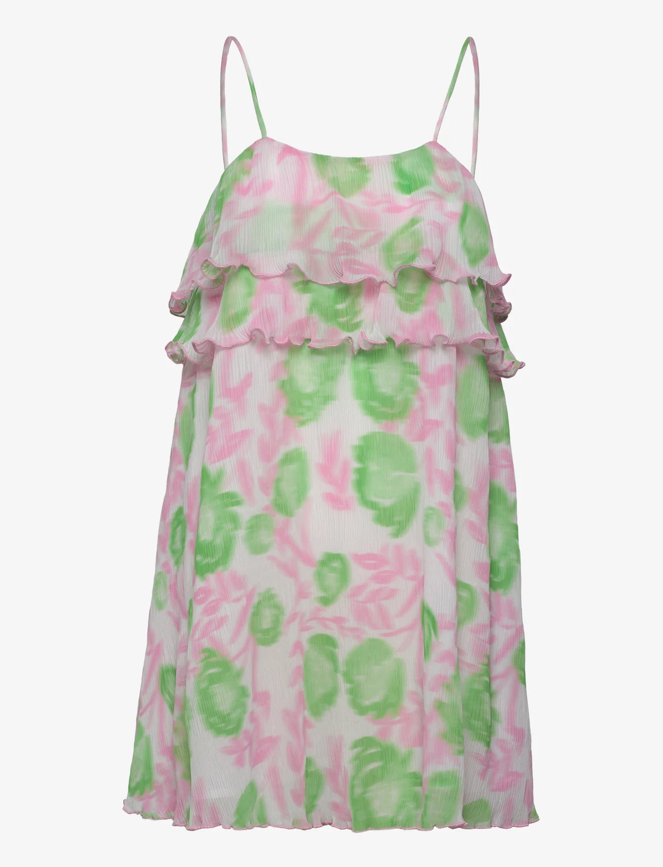 Ganni - Pleated Georgette - korte kjoler - pink tulle - 0