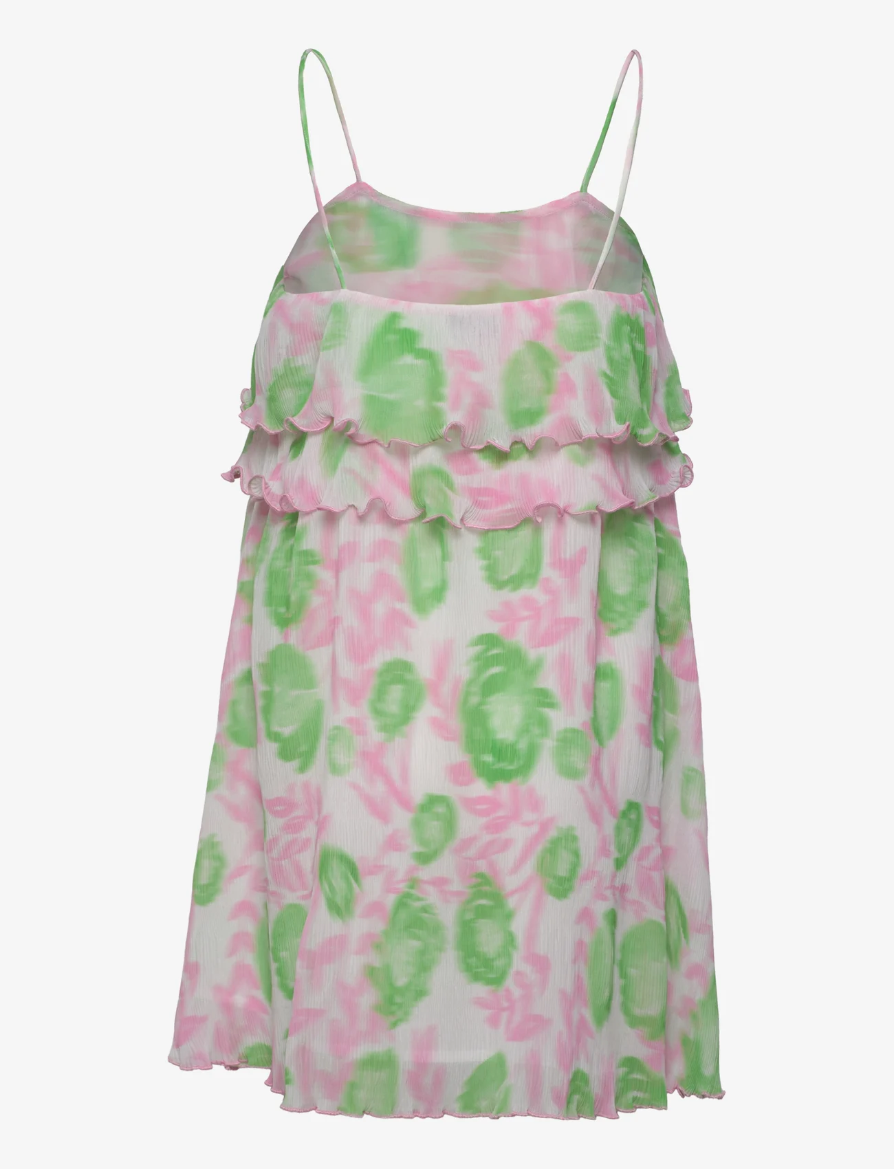 Ganni - Pleated Georgette - korte kjoler - pink tulle - 1