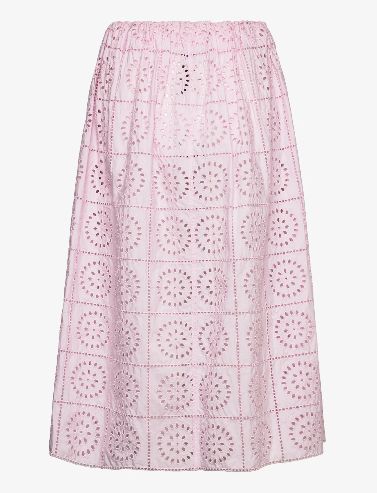 Ganni - Broderie Anglaise - midi skirts - pink tulle - 1