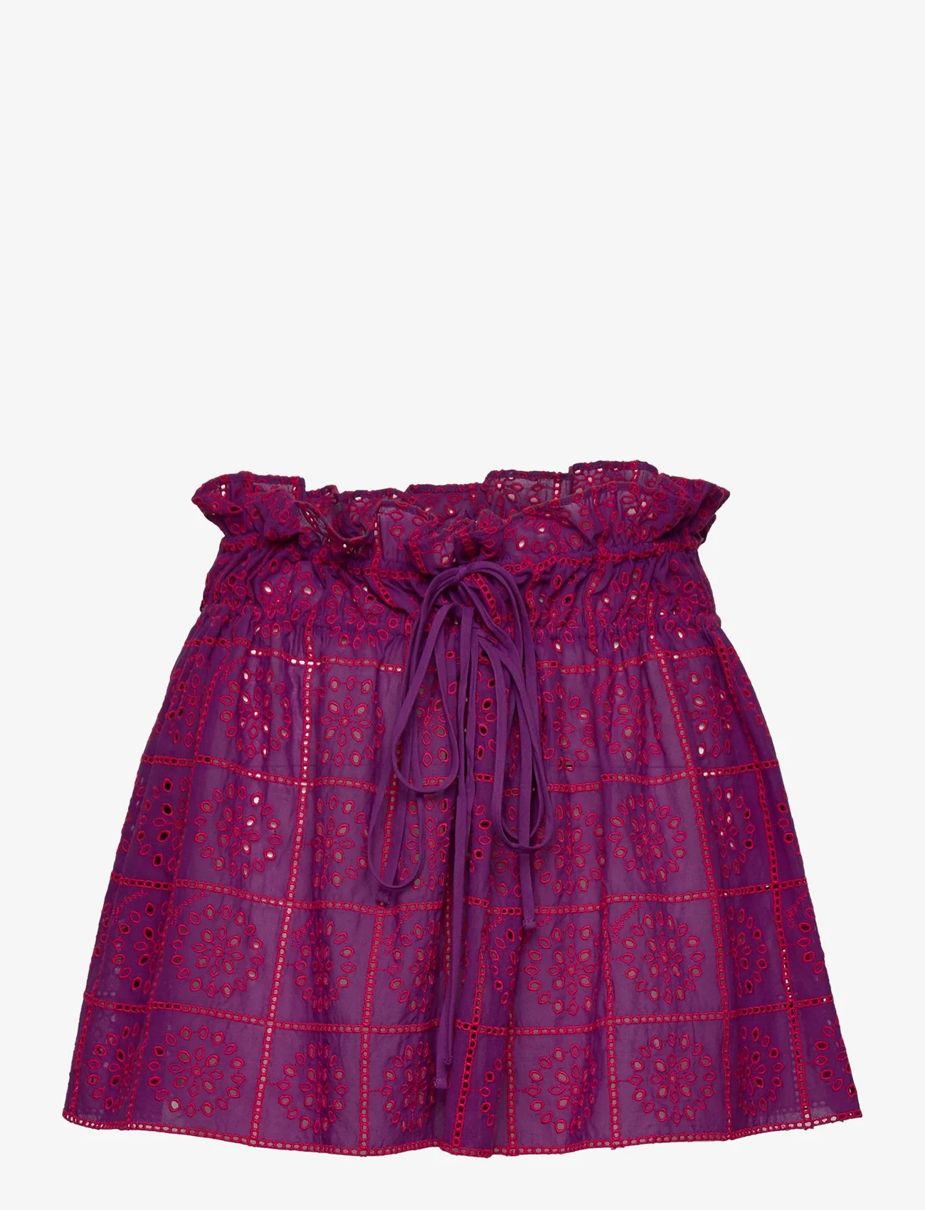 Ganni - Light Broderie Anglaise - short skirts - sparkling grape - 0