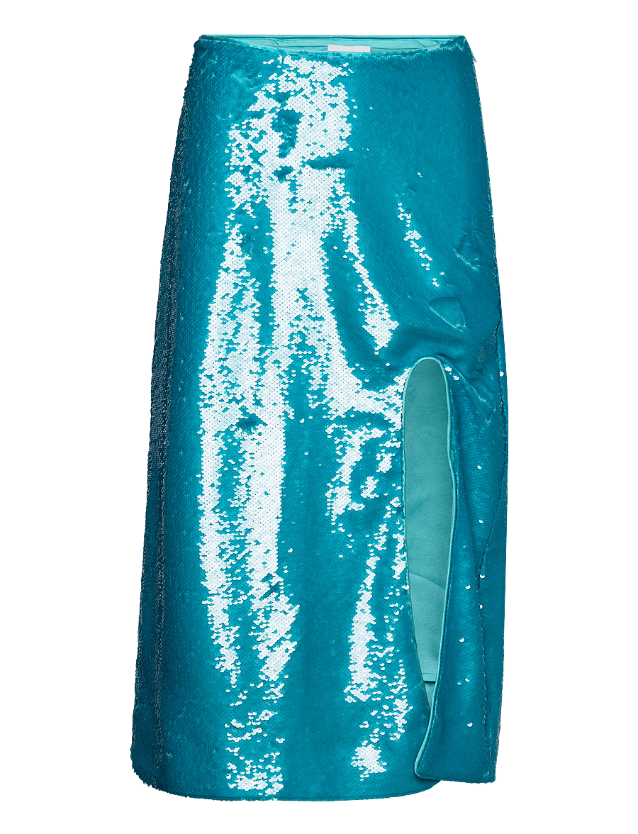Ganni - Sequins - pailletten-röcke - blue curacao - 0