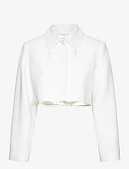 Ganni - Slub Linen Cropped Blazer - feestelijke kleding voor outlet-prijzen - egret - 0